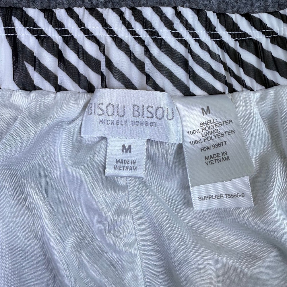 Bisou Bisou Michele Bohbot Wide Leg‎ Mesh Pants Geometric Print Festival Funky M - Picture 6 of 8